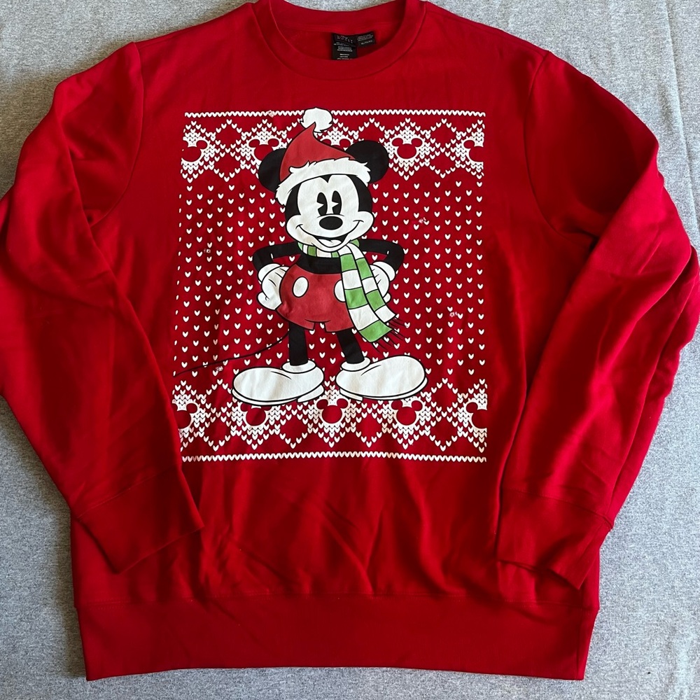 Disney Mickey Mouse Light-Up “Ugly Christmas Sweater” Sweatshirt Size XL
